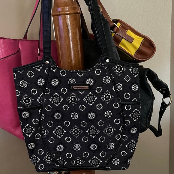 Longaberger  Black and White Patterned Women's Bag - Picture 1 of 6